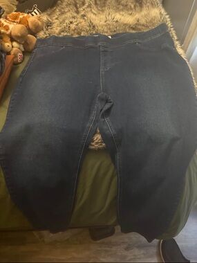 Terra & Sky Dark Blue Plus-Size Stretch Jeggings